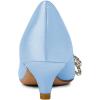 imageFSJ Women Graceful Shiny Bowknot Pointed Toe Flats Low Heel Slip On Casual Daily Walking Ladies Shoes Size 415 USSky Blue