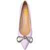 imageFSJ Women Graceful Shiny Bowknot Pointed Toe Flats Low Heel Slip On Casual Daily Walking Ladies Shoes Size 415 USThistle