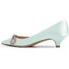 imageFSJ Women Graceful Shiny Bowknot Pointed Toe Flats Low Heel Slip On Casual Daily Walking Ladies Shoes Size 415 USTurquoise