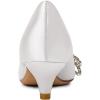 imageFSJ Women Graceful Shiny Bowknot Pointed Toe Flats Low Heel Slip On Casual Daily Walking Ladies Shoes Size 415 USWhite