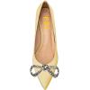 imageFSJ Women Graceful Shiny Bowknot Pointed Toe Flats Low Heel Slip On Casual Daily Walking Ladies Shoes Size 415 USYellow