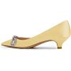 imageFSJ Women Graceful Shiny Bowknot Pointed Toe Flats Low Heel Slip On Casual Daily Walking Ladies Shoes Size 415 USYellow