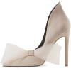 imageFSJ Women Sexy Prom Pointy Toe High Heel Stiletto Pumps Closed Toe Slip On Swallow Tailed Dress Party Shoes 415 USApricot Bows