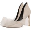 imageFSJ Women Sexy Prom Pointy Toe High Heel Stiletto Pumps Closed Toe Slip On Swallow Tailed Dress Party Shoes 415 USApricot Bows