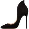 imageFSJ Women Sexy Prom Pointy Toe High Heel Stiletto Pumps Closed Toe Slip On Swallow Tailed Dress Party Shoes 415 USBlack