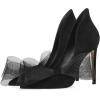 imageFSJ Women Sexy Prom Pointy Toe High Heel Stiletto Pumps Closed Toe Slip On Swallow Tailed Dress Party Shoes 415 USBlack Bows