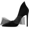 imageFSJ Women Sexy Prom Pointy Toe High Heel Stiletto Pumps Closed Toe Slip On Swallow Tailed Dress Party Shoes 415 USBlack Bows