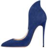 imageFSJ Women Sexy Prom Pointy Toe High Heel Stiletto Pumps Closed Toe Slip On Swallow Tailed Dress Party Shoes 415 USBlue
