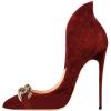 imageFSJ Women Sexy Prom Pointy Toe High Heel Stiletto Pumps Closed Toe Slip On Swallow Tailed Dress Party Shoes 415 USDark Redchain 1