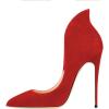 imageFSJ Women Sexy Prom Pointy Toe High Heel Stiletto Pumps Closed Toe Slip On Swallow Tailed Dress Party Shoes 415 USRed