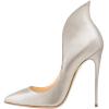 imageFSJ Women Sexy Prom Pointy Toe High Heel Stiletto Pumps Closed Toe Slip On Swallow Tailed Dress Party Shoes 415 USSilver