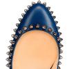 imageFSJ Women Stylish Closed Toe Rhinestone Emerald Chunky High Heel Pumps Rivets Slip on Party Evening Business Shoes Size 415 USDark Blue