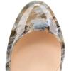 imageFSJ Women Stylish Closed Toe Rhinestone Emerald Chunky High Heel Pumps Rivets Slip on Party Evening Business Shoes Size 415 USKhaki Floral