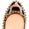 imageFSJ Women Stylish Closed Toe Rhinestone Emerald Chunky High Heel Pumps Rivets Slip on Party Evening Business Shoes Size 415 USLeopard