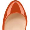 imageFSJ Women Stylish Closed Toe Rhinestone Emerald Chunky High Heel Pumps Rivets Slip on Party Evening Business Shoes Size 415 USOrange