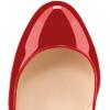 imageFSJ Women Stylish Closed Toe Rhinestone Emerald Chunky High Heel Pumps Rivets Slip on Party Evening Business Shoes Size 415 USRed