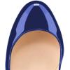 imageFSJ Women Stylish Closed Toe Rhinestone Emerald Chunky High Heel Pumps Rivets Slip on Party Evening Business Shoes Size 415 USRoyal Blue