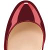imageFSJ Women Stylish Closed Toe Rhinestone Emerald Chunky High Heel Pumps Rivets Slip on Party Evening Business Shoes Size 415 USWine Red