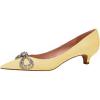 imageFSJ Women Graceful Shiny Bowknot Pointed Toe Flats Low Heel Slip On Casual Daily Walking Ladies Shoes Size 415 USYellow