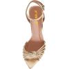 imageFSJ Ankle Strap High Gold Block Heels Slingback Side Flowers Pump Slingback Bow Open Toe Fashion Party Prom Sandal Shoe for Women 415 USGold