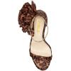 imageFSJ Ankle Strap High Gold Block Heels Slingback Side Flowers Pump Slingback Bow Open Toe Fashion Party Prom Sandal Shoe for Women 415 USLeopard