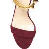 imageFSJ Ankle Strap High Gold Block Heels Slingback Side Flowers Pump Slingback Bow Open Toe Fashion Party Prom Sandal Shoe for Women 415 USRed