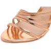imageFSJ Ankle Strap High Gold Block Heels Slingback Side Flowers Pump Slingback Bow Open Toe Fashion Party Prom Sandal Shoe for Women 415 USRose Gold