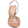 imageFSJ Ankle Strap High Gold Block Heels Slingback Side Flowers Pump Slingback Bow Open Toe Fashion Party Prom Sandal Shoe for Women 415 USRose Gold