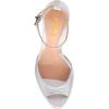 imageFSJ Ankle Strap High Gold Block Heels Slingback Side Flowers Pump Slingback Bow Open Toe Fashion Party Prom Sandal Shoe for Women 415 USSolid Silver