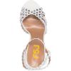 imageFSJ Ankle Strap High Gold Block Heels Slingback Side Flowers Pump Slingback Bow Open Toe Fashion Party Prom Sandal Shoe for Women 415 USWhite