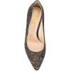 imageFSJ Women Bridal Pointed Toe Mid Low Heels Crystal Pumps Slip on Comfort Wedding Glitter ShoesBlack Gold