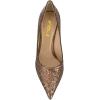 imageFSJ Women Bridal Pointed Toe Mid Low Heels Crystal Pumps Slip on Comfort Wedding Glitter ShoesBrown