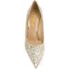 imageFSJ Women Bridal Pointed Toe Mid Low Heels Crystal Pumps Slip on Comfort Wedding Glitter ShoesGold