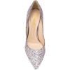 imageFSJ Women Bridal Pointed Toe Mid Low Heels Crystal Pumps Slip on Comfort Wedding Glitter ShoesLavender