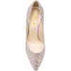 imageFSJ Women Bridal Pointed Toe Mid Low Heels Crystal Pumps Slip on Comfort Wedding Glitter ShoesPinkish Multi