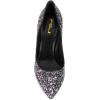 imageFSJ Women Bridal Pointed Toe Mid Low Heels Crystal Pumps Slip on Comfort Wedding Glitter ShoesPurple