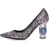 imageFSJ Women Bridal Pointed Toe Mid Low Heels Crystal Pumps Slip on Comfort Wedding Glitter ShoesPurple