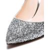 imageFSJ Women Bridal Pointed Toe Mid Low Heels Crystal Pumps Slip on Comfort Wedding Glitter ShoesSilver