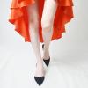 imageFSJ Women Fashion Low Kitten Heels Pumps Pointed Toe Slingback Sandals Comfy Wedding Party Sexy Dress Shoes Size 415 USBlack