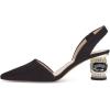 imageFSJ Women Fashion Low Kitten Heels Pumps Pointed Toe Slingback Sandals Comfy Wedding Party Sexy Dress Shoes Size 415 USBlack Crystal