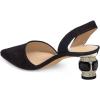 imageFSJ Women Fashion Low Kitten Heels Pumps Pointed Toe Slingback Sandals Comfy Wedding Party Sexy Dress Shoes Size 415 USBlack Crystal