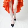 imageFSJ Women Fashion Low Kitten Heels Pumps Pointed Toe Slingback Sandals Comfy Wedding Party Sexy Dress Shoes Size 415 USBlack Crystal