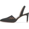 imageFSJ Women Fashion Low Kitten Heels Pumps Pointed Toe Slingback Sandals Comfy Wedding Party Sexy Dress Shoes Size 415 USBlack Strap