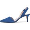 imageFSJ Women Fashion Low Kitten Heels Pumps Pointed Toe Slingback Sandals Comfy Wedding Party Sexy Dress Shoes Size 415 USBlue