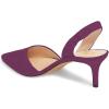 imageFSJ Women Fashion Low Kitten Heels Pumps Pointed Toe Slingback Sandals Comfy Wedding Party Sexy Dress Shoes Size 415 USDarkmagenta