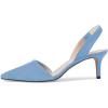 imageFSJ Women Fashion Low Kitten Heels Pumps Pointed Toe Slingback Sandals Comfy Wedding Party Sexy Dress Shoes Size 415 USDeepskyblue