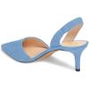imageFSJ Women Fashion Low Kitten Heels Pumps Pointed Toe Slingback Sandals Comfy Wedding Party Sexy Dress Shoes Size 415 USDeepskyblue