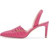 imageFSJ Women Fashion Low Kitten Heels Pumps Pointed Toe Slingback Sandals Comfy Wedding Party Sexy Dress Shoes Size 415 USFuchsia