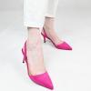 imageFSJ Women Fashion Low Kitten Heels Pumps Pointed Toe Slingback Sandals Comfy Wedding Party Sexy Dress Shoes Size 415 USHot Pink