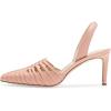imageFSJ Women Fashion Low Kitten Heels Pumps Pointed Toe Slingback Sandals Comfy Wedding Party Sexy Dress Shoes Size 415 USLight Pink